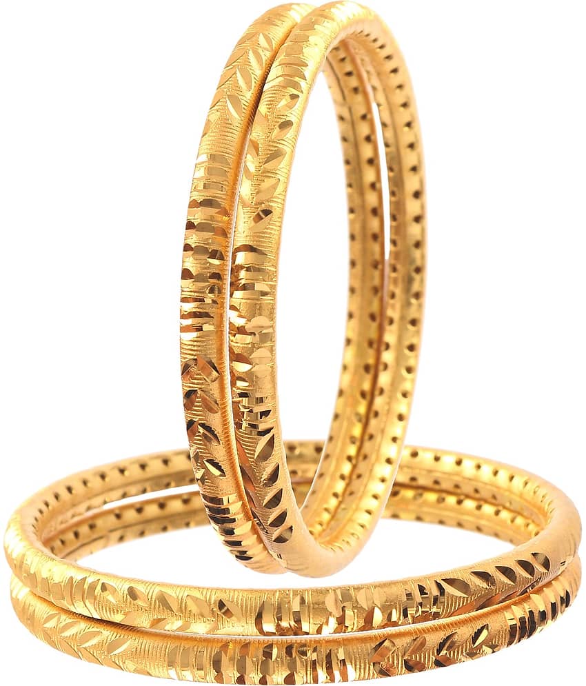 Jewar Mandi - Gold Bangle Set ( Pack of 1 )