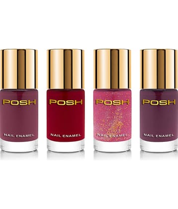Posh - Cinnamon Glossy Nail Polish ( Pack of 4 )