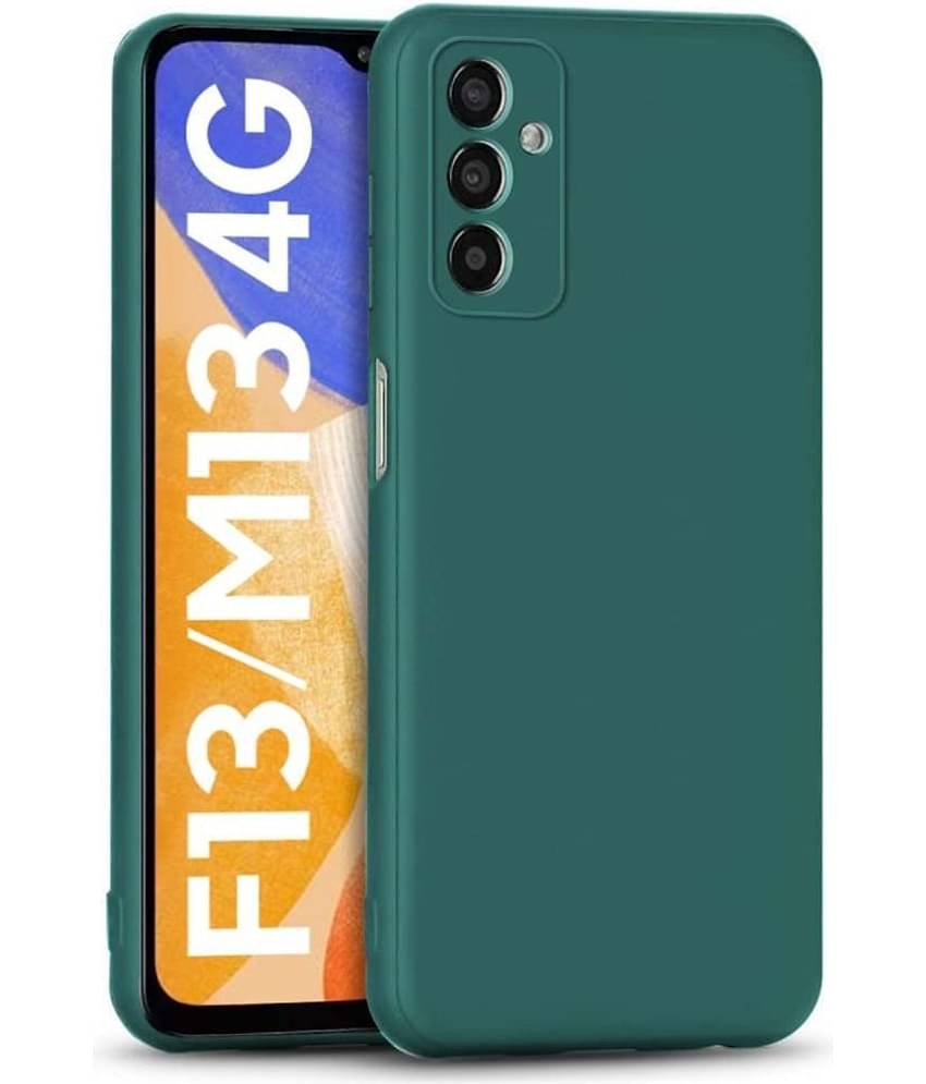 Case Vault Covers - Green Silicon Plain Cases Compatible For Samsung Galaxy F13 ( Pack of 1 )