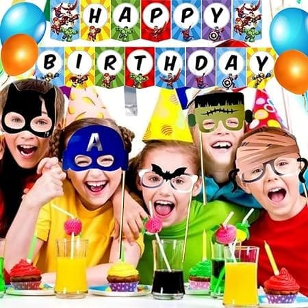 Superhero Theme Birthday Decoration Combo Pack of 33 - Party and Festive Needs | Buy online on ZillyBuy