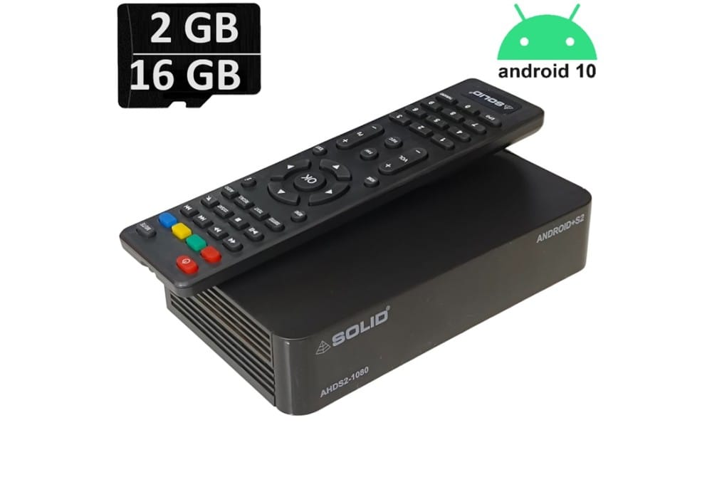SOLID AHDS2-1080 FTA & Android 10 Smart Hybrid Box (2GB/16GB)  