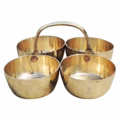 Brass Chokta Small 4 Bowl Combined (ZMAS142 B)