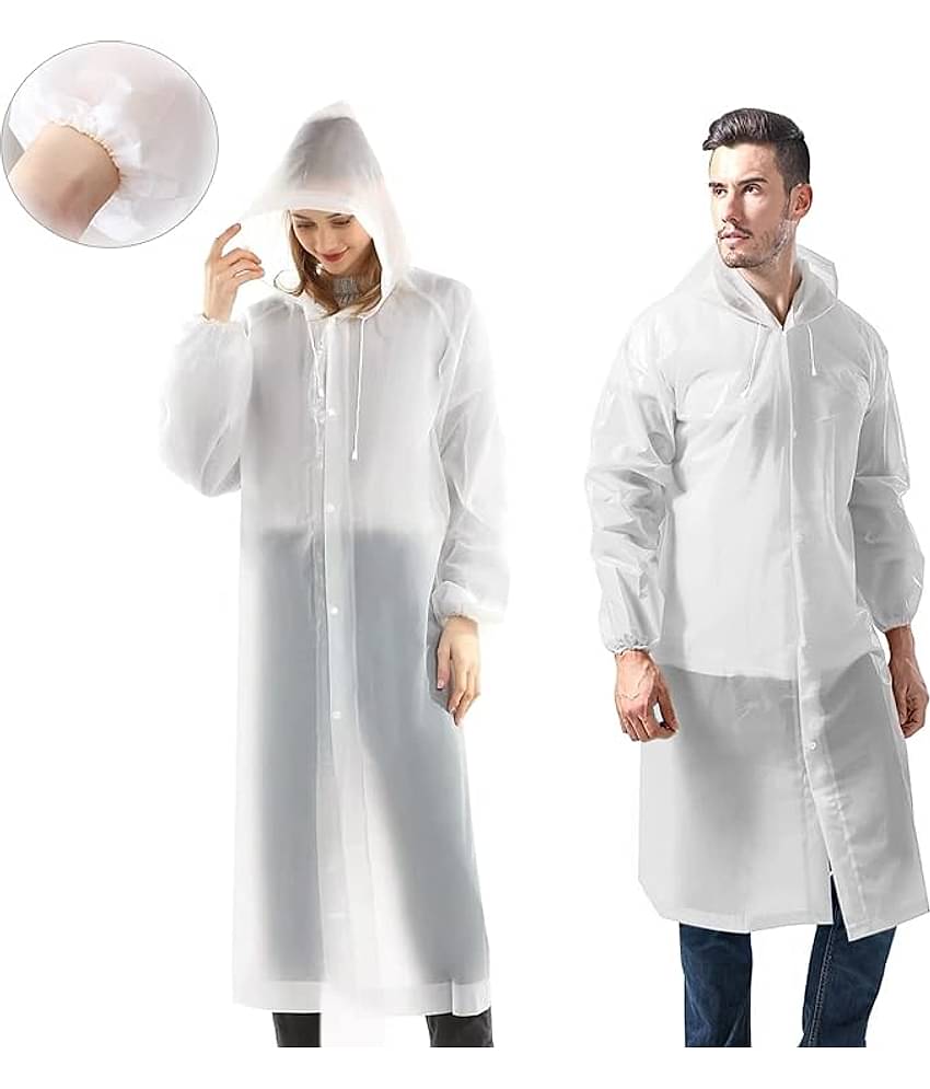 Infispace White PVC Men's Raincoat ( Pack of 1 )