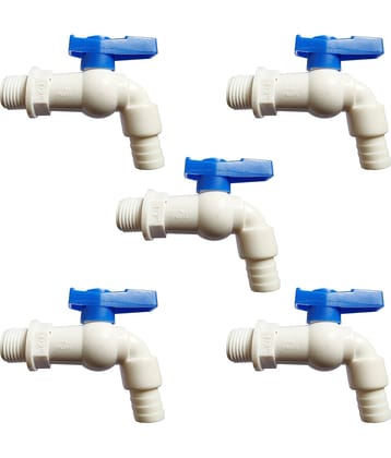 LAXMI PVC Outdoor Tap, Plastic Bibcock/Water Tap (PACK OF 5) Faucet Set Plastic (ABS) Bathroom Tap (Bib Cock)
