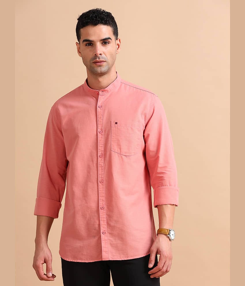 Cool Colors 100% Cotton Slim Fit Solids Full Sleeves Men's Casual Shirt - Navy ( Pack of 1 )