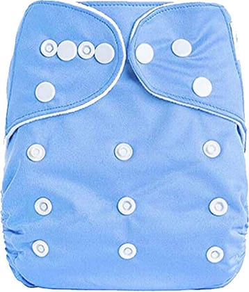 AURAPURO Reusable Baby Infant Cotton Cloth Washable Diaper Nappies(2 DIAPERS WITH 2 FIVE LAYER MICROFIBER INSERTS)