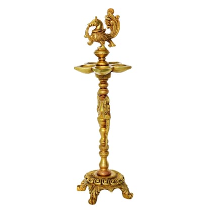 Brass Cock [Murga] Oil Lamp Deepak  - Traditional Brass Diya for Worship, Height : 12.8 Inch (BSMAS1206 A)