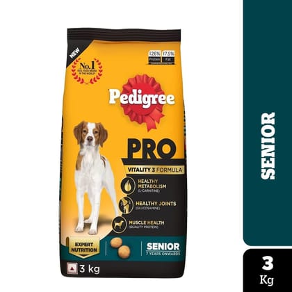 Pedigree PRO Senior (7+ Years) Dry Dog Food 3kg Pedigree PRO Senior (7+ Years) Dry Dog Food 3kg