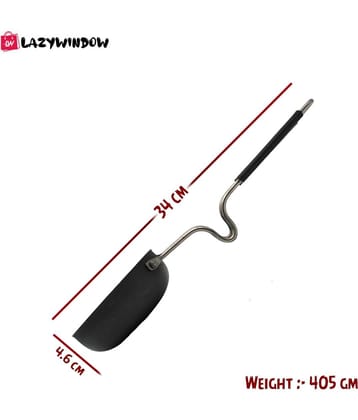 LAZYWINDOW Non Coated Iron Tadka Pan Induction Bottom without Lid 12 cm Diameter 0.5 Ltr