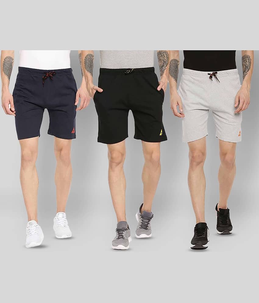 Ardeur - Multi Cotton Blend Men's Shorts ( Pack of 3 )