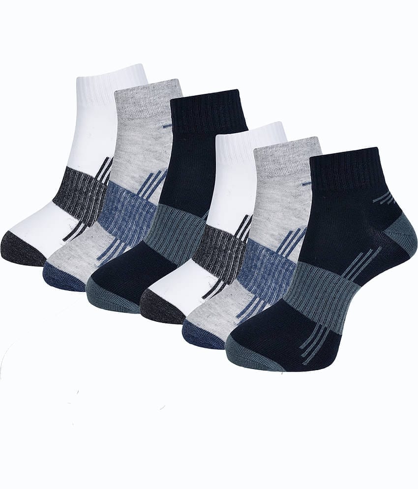 Dollar Cotton Blend Men's Self Design Dark Grey Ankle Length Socks ( Pack of 3 )