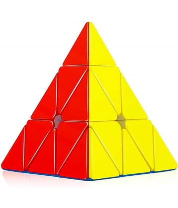 FRATELLI Speed Cube - High Speed Sticker Less Magic Puzzle Cube Game Toy Stress Buster Brainstorming Puzzle Cube Made in India - BIS Certified (Pyramid Triangle Cube)