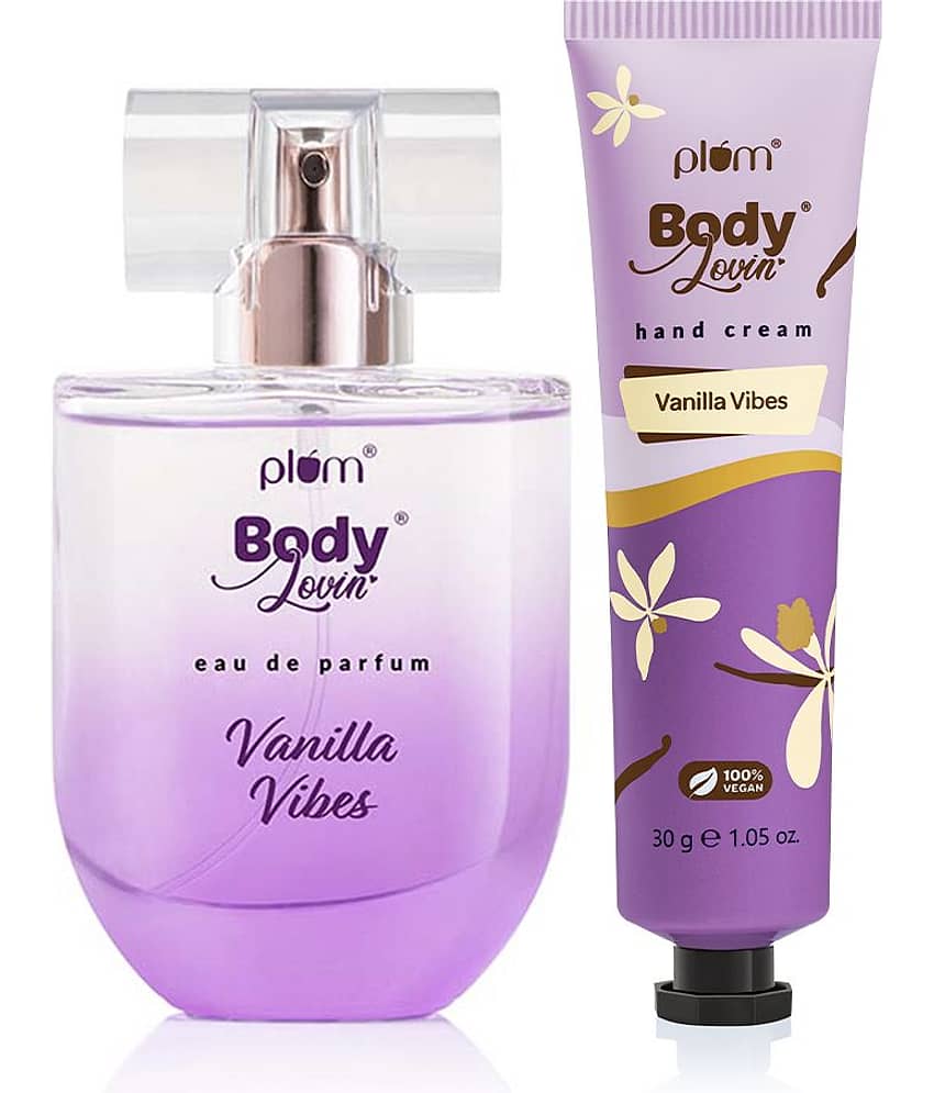 Plum BodyLovin' Vanilla Vibes On-The-Go Duo | Bestselling Perfume with FREE HandCream Eau de Parfum  -  80 ml (For Men & Women)