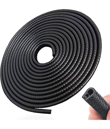 RAMDEV ENTERPRISE Car Door Edge Guards U Shape Edge Trim Rubber Seal Protector Rubber Clips Fit Car Door Seal Strip Edge Guard Universal Fit Rubber (Black_Pack Of 1_5M).