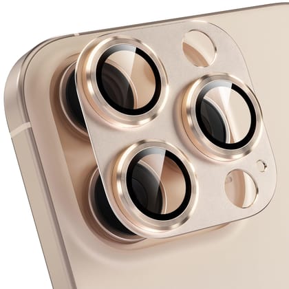 Choiche Compatible for iPhone 16 Pro/iPhone 16 Pro Max Camera Lens Protector, Bling Camera Cover with 9H Tempered Glass Lens Screen Protector Metal Ring Decoration Accessories (Titanium Desert) Choiche Compatible for iPhone 16 Pro/iPhone 16 Pro Max Camer