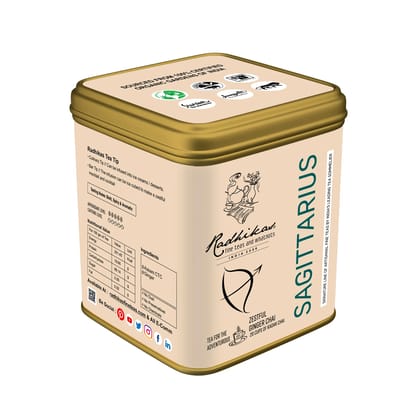 Sagittarius Ginger Chai - A Zodiac Tea for Adventure & Freedom (100 gm - Makes 40 Cups of Kadak Chai) by M/S RADHIKAS FINE TEAS AND WHATNOTS