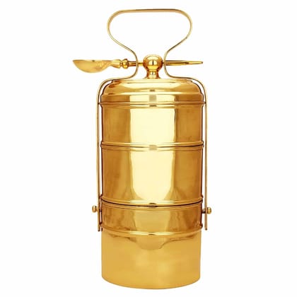 Brass Lunch Box, Tiffin Box (ZMAS575 D)