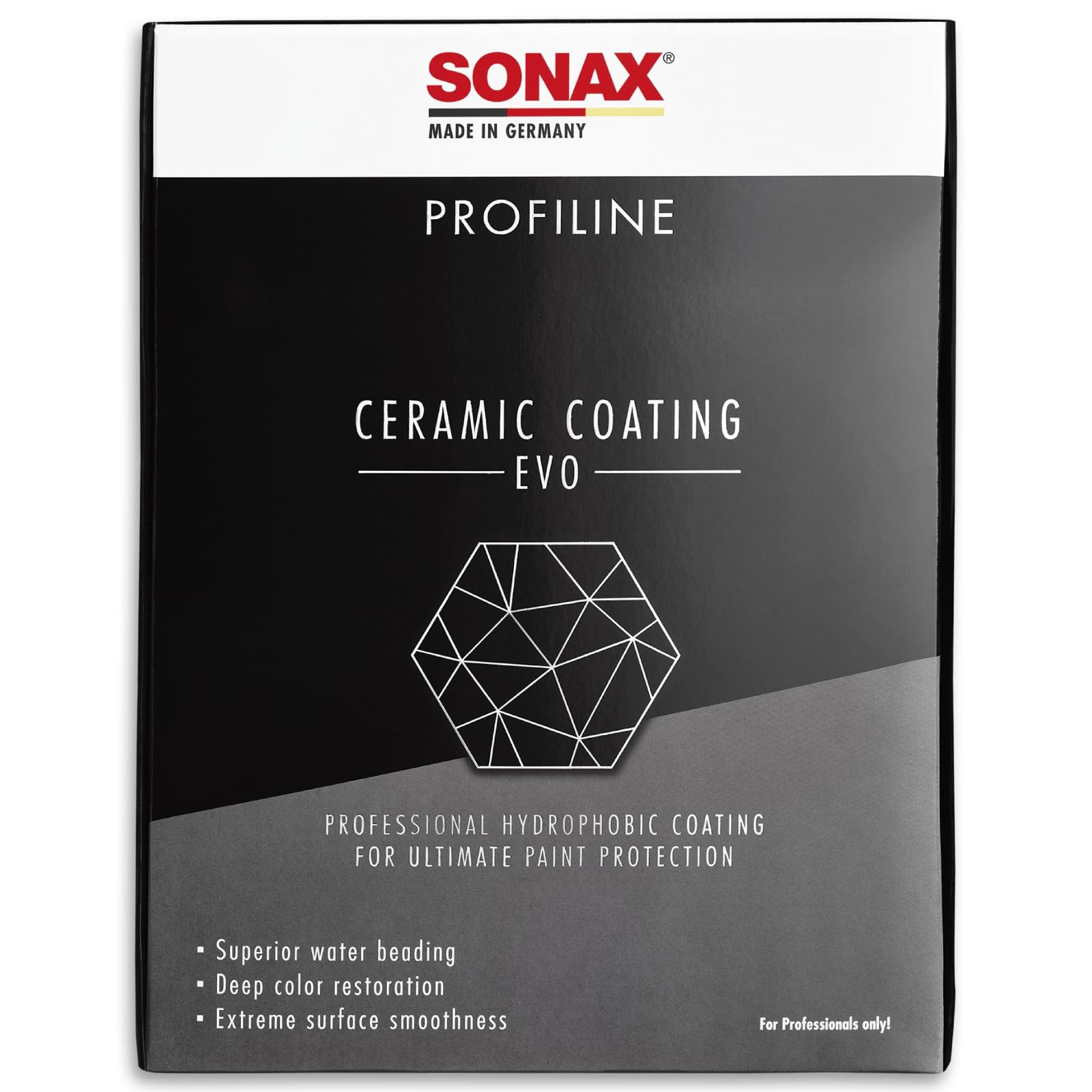 Sonax PROFILINE Professional CC EVO Hydrophobic Ceramic Coating Two-Stage Coating SiO2 Base Coat Si-carbon Technology Paint Protection Car Detailing Glossy Finish Wet Look Sealing Durable product