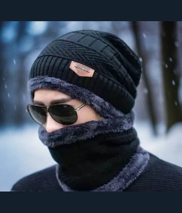 Infispace Pack of 1 Cotton Blend Men's Hat ( Black )