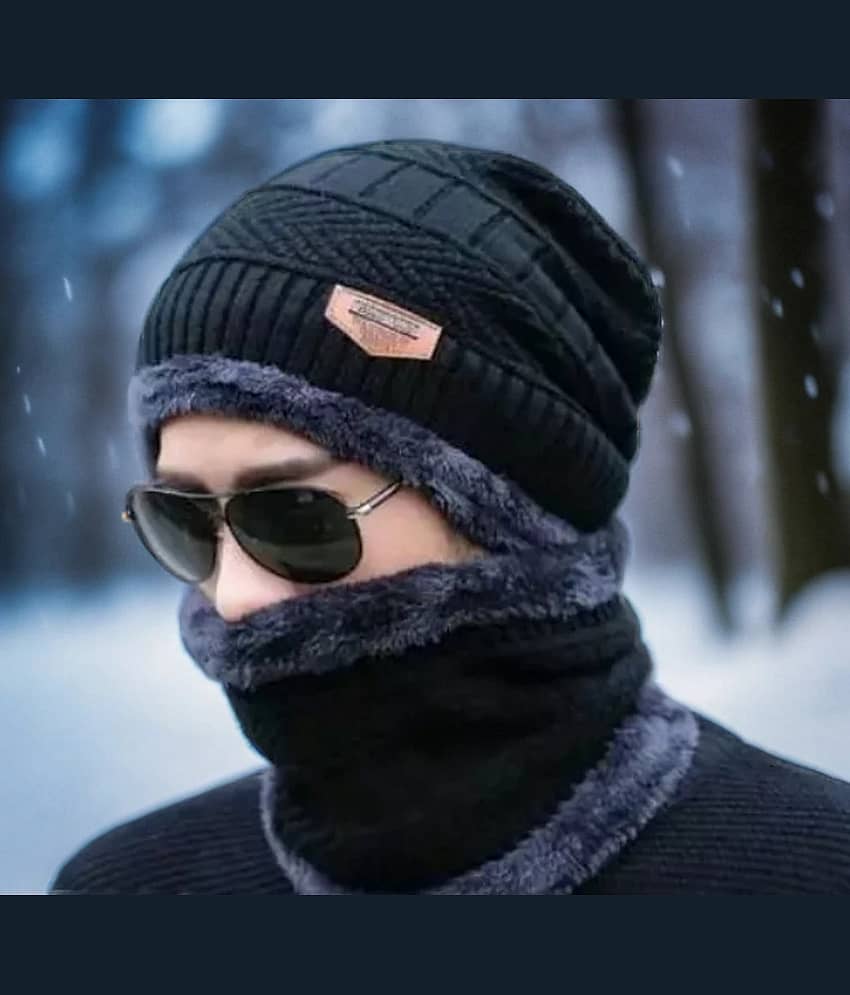 Infispace Pack of 1 Cotton Blend Men's Hat ( Black )