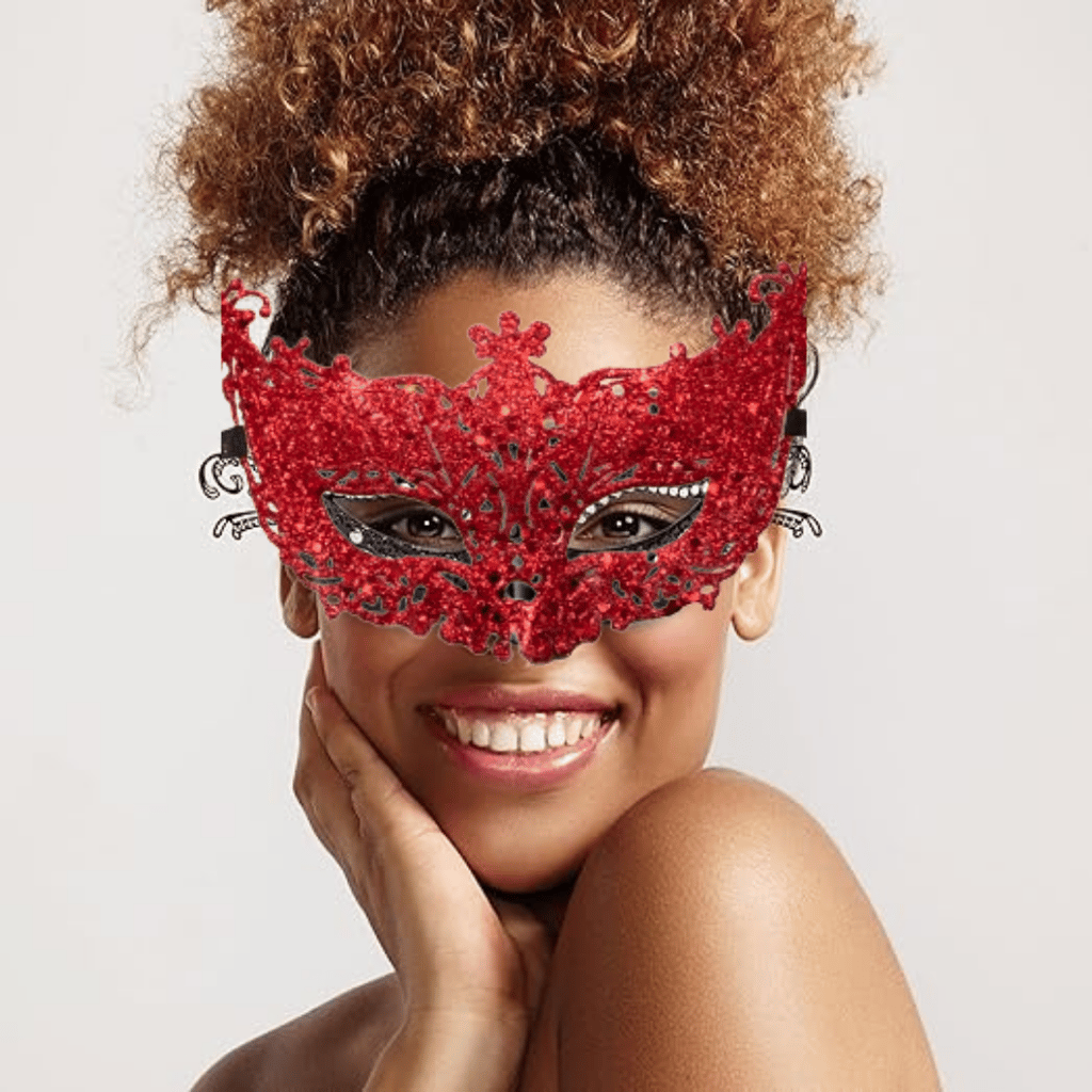 Glitter Fashion Eye Mask Red - 1PC