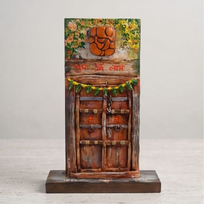 Handcrafted Resin Shubh Labh Ganesha Door Showpiece