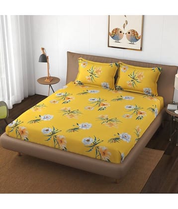 HIDECOR Microfiber Double Bedsheet ( Yellow )