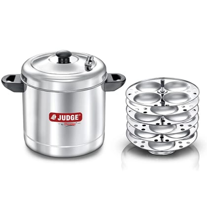 Judge by Prestige Stainless Steel Idli Cooker with 6 Plates,1.5 Liters|Induction and Gas Stove Compatible