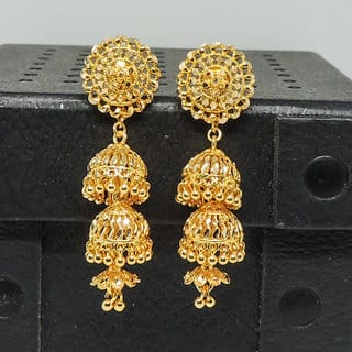 Traditional 1gm gold and micron plated  jhumkis