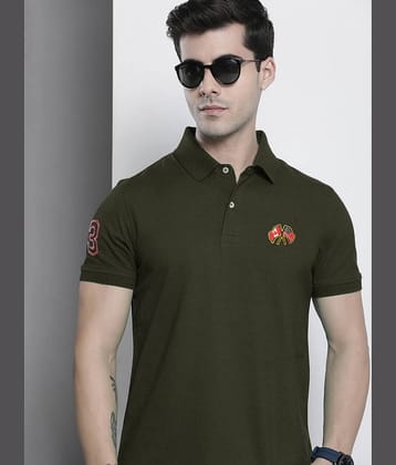 Merriment Pack of 1 Cotton Blend Regular Fit Solid Half Sleeves Men's Polo T Shirt ( Blue )