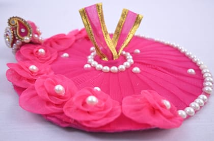 Pink Pearl Floral Designer Laddu Gopal Dress Set