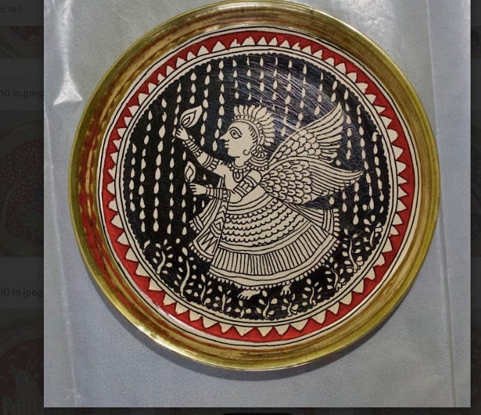 Pari Brass Wall Plate  | Mata Ni Pachedi Art