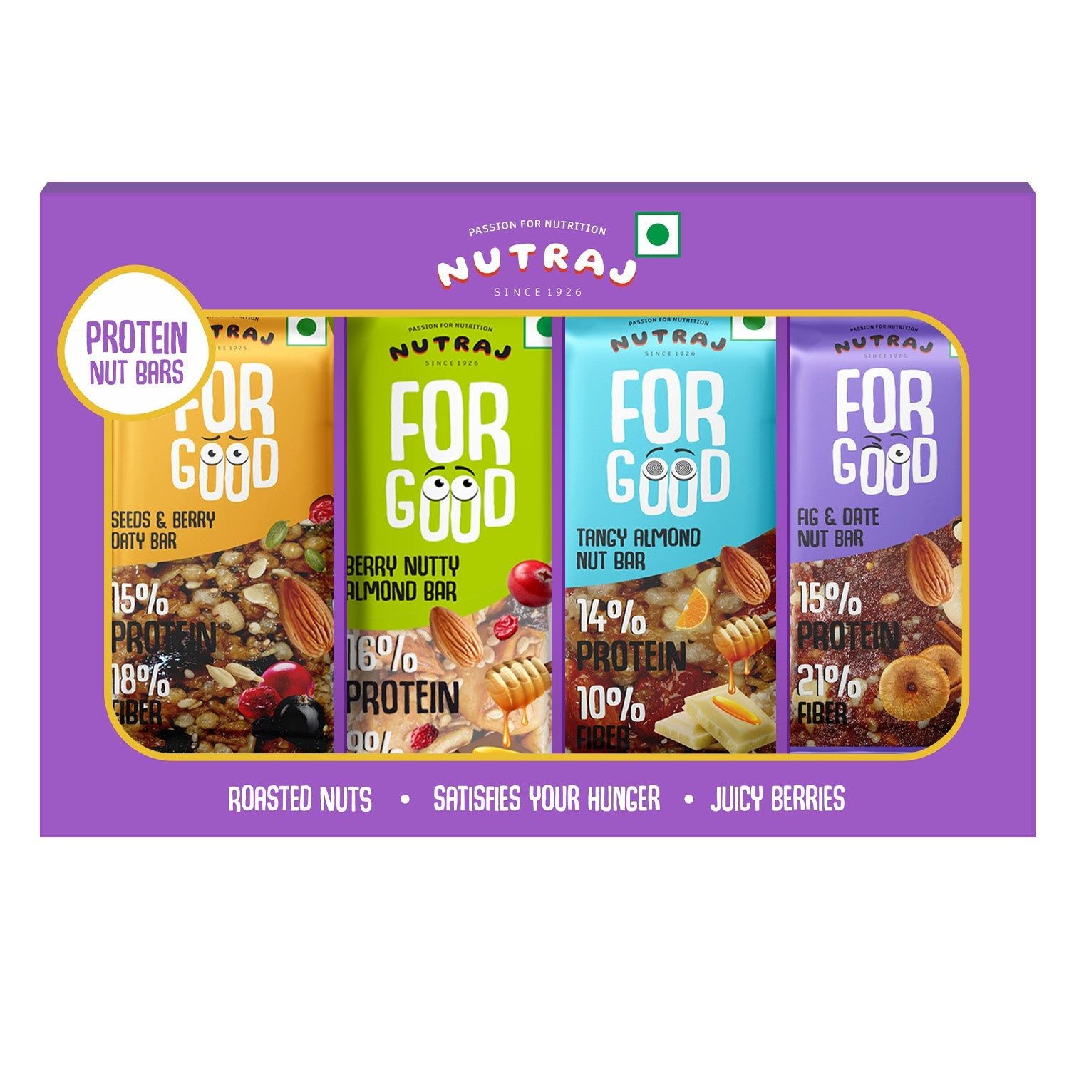 Nutraj For Good Daily Nutrition Protein Energy Nut Bar 100g (25g x 4 Bars)