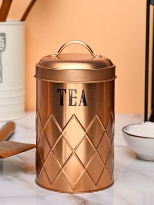 Market99 Tea & Sugar Jar Set of 2 - Golden Tin Glossy Finish