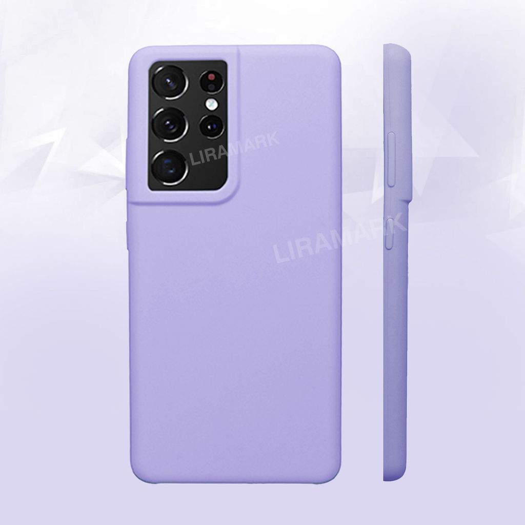 LIRAMARK Liquid Silicone Soft Back Cover Case for Samsung Galaxy S21 Ultra