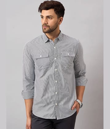 Club York Cotton Blend Regular Fit Striped Full Sleeves Men's Casual Shirt - Off White ( Pack of 1 )