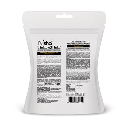 Nisha Nature Mate Henna Based Hair Color, Black Henna Powder for Hair Colour, Ammonia Free Hair Color 45g Pack of 5
