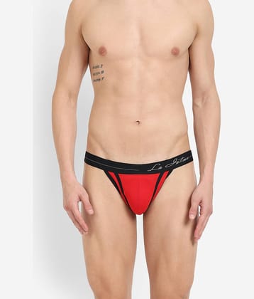 La Intimo Pack of 1 Cotton Blend Briefs For Men's ( Red )