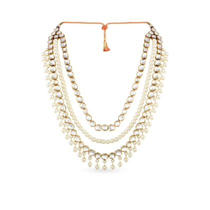 Kendall - Double Strand Pearled Kundan Haar