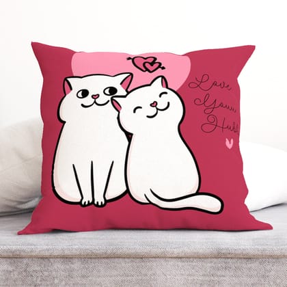 Kitty Love Cushion-Canvas Cushion / 16x16 / without
