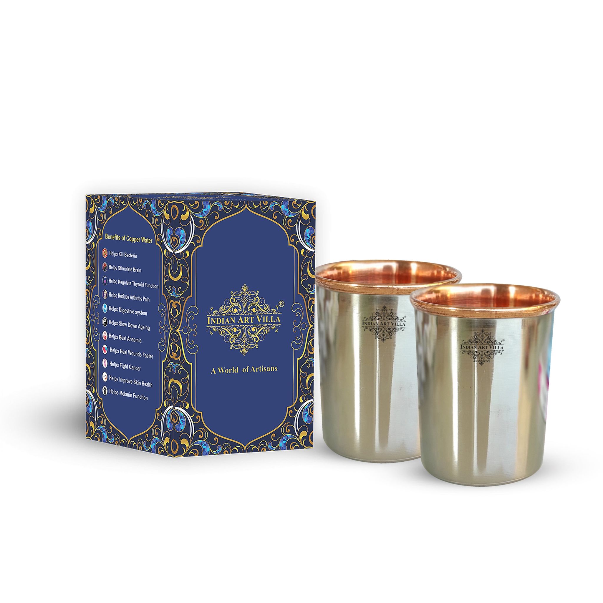 Steel Copper Plain Glass/Tumbler, Volume-250 ML-2