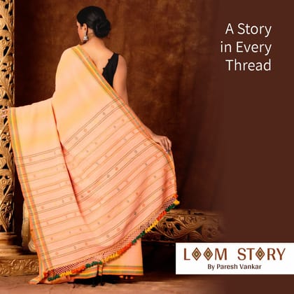A Story in Every Thread Organic Handwoven Kala Cotton Saree (Blouse piece included)