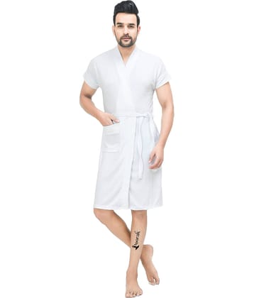 Poorak White Free Size Bathrobe ( Pack of 1 )