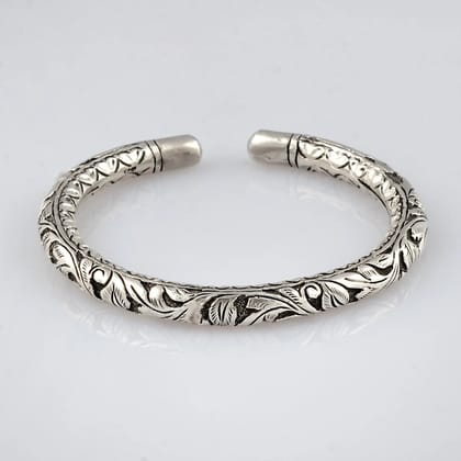 925 sterling silver chitai work wrist bracelet kada, ethnic tribal jewelry nsk920