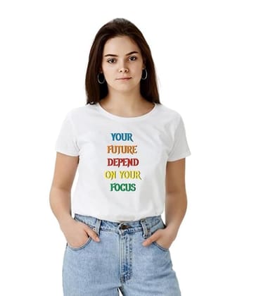 Women's Polyester Solid Printed Round Neck Half Sleeve T-Shirt (White, S)-PID55674 Women's Polyester Solid Printed Round Neck Half Sleeve T-Shirt (White, S)-PID55674