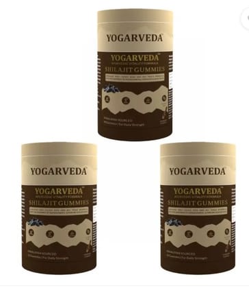 YOGARVEDA Ayurvedic Shilajit Gummies| 70% Fulvic Acid| Himalayan Sourced  (Pack of 6, 60 Tablets)