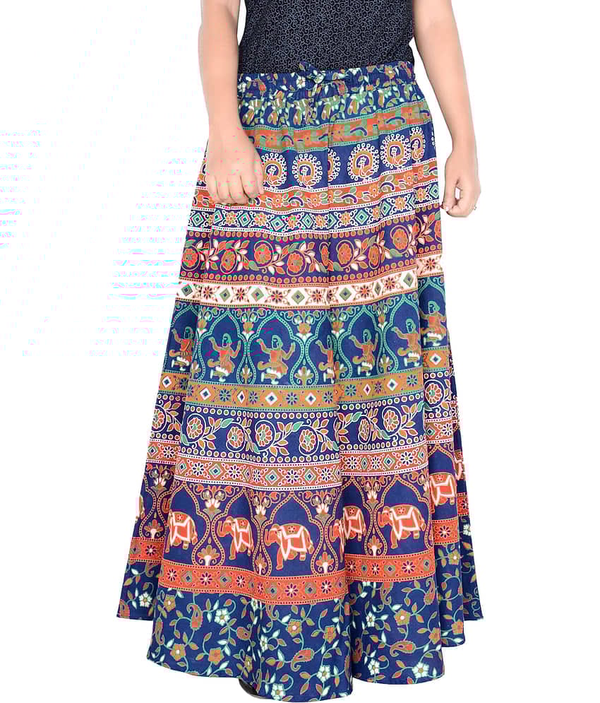 Sttoffa Cotton Wrap Skirt - Blue