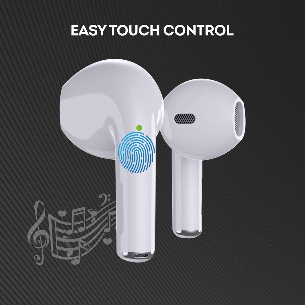 CELLECOR BroPods CB01+ Waterproof Earbuds with 25 Hours Playtime, Automatic Pairing, ENC Bluetooth Headset ( White)