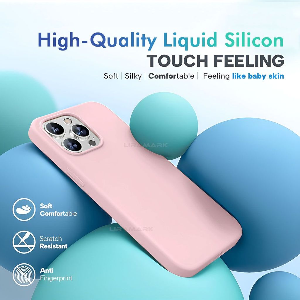 LIRAMARK Liquid Silicone Soft Back Cover Case for iPhone 15 Pro (6.1 inch)