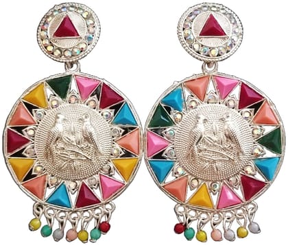 KD COLLECTIONS Traditional Ethnic Multicolored Jhumka Earrings for Women & Girls KD COLLECTIONS Traditional Ethnic Multicolored Jhumka Earrings for Women & Girls